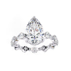 Radiant Central Stone Diamond Ring with Shimmering Side Accents