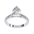 Radiant Central Stone Diamond Ring with Shimmering Side Accents