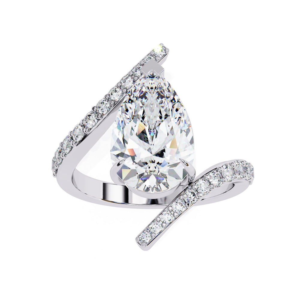 Radiant Central Stone Diamond Ring with Side Accents