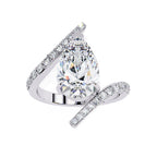 Radiant Central Stone Diamond Ring with Side Accents