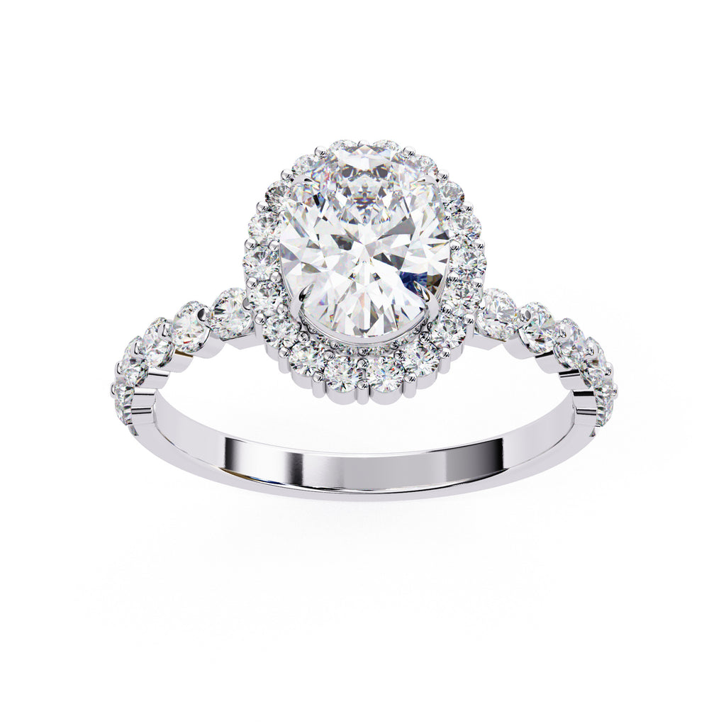 Elegant Central Stone Diamond Ring with Brilliant Side Accents
