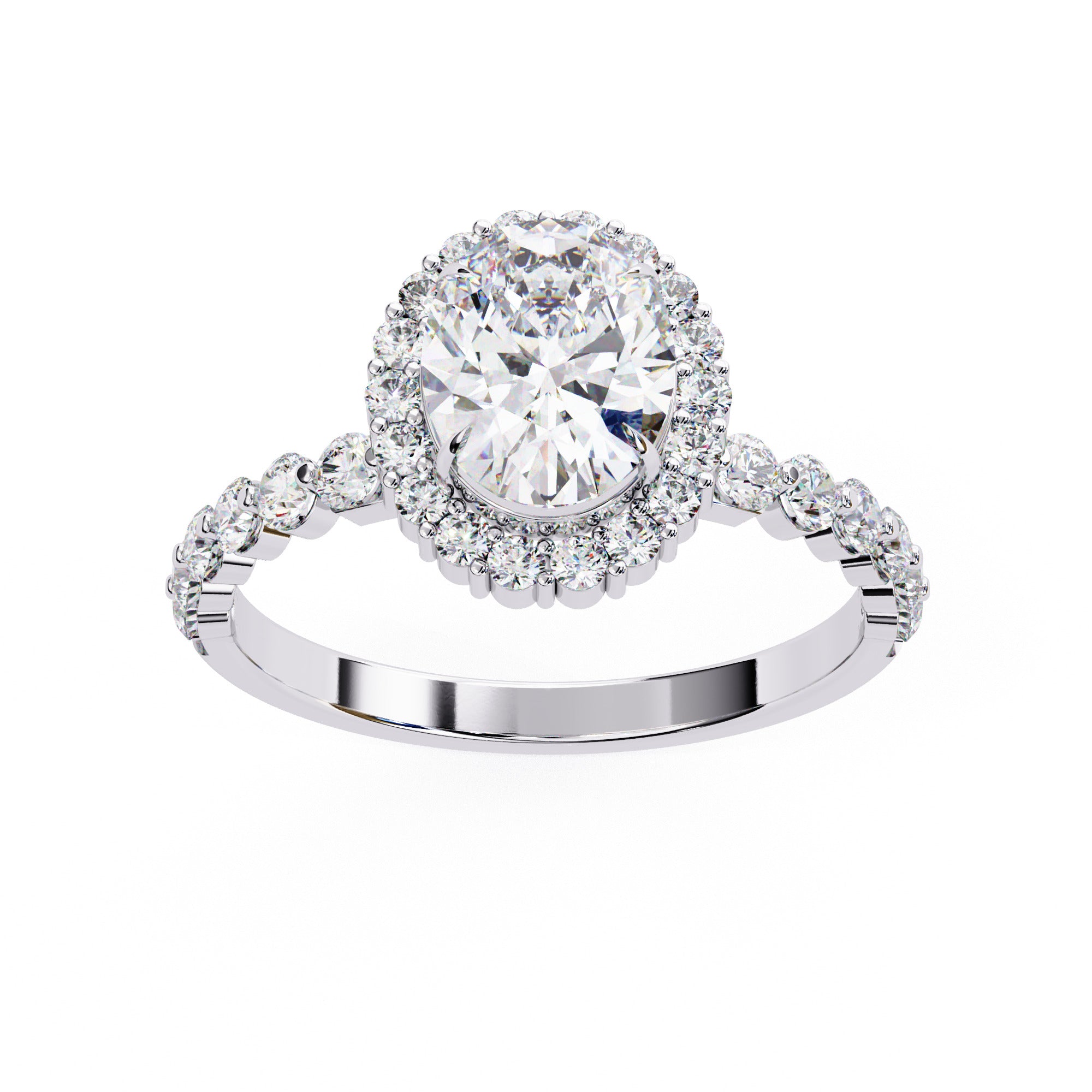 Elegant Central Stone Diamond Ring with Brilliant Side Accents