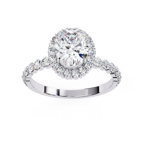 Elegant Central Stone Diamond Ring with Brilliant Side Accents