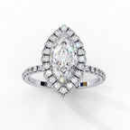 Radiant Diamond Cluster Central Stone Ring