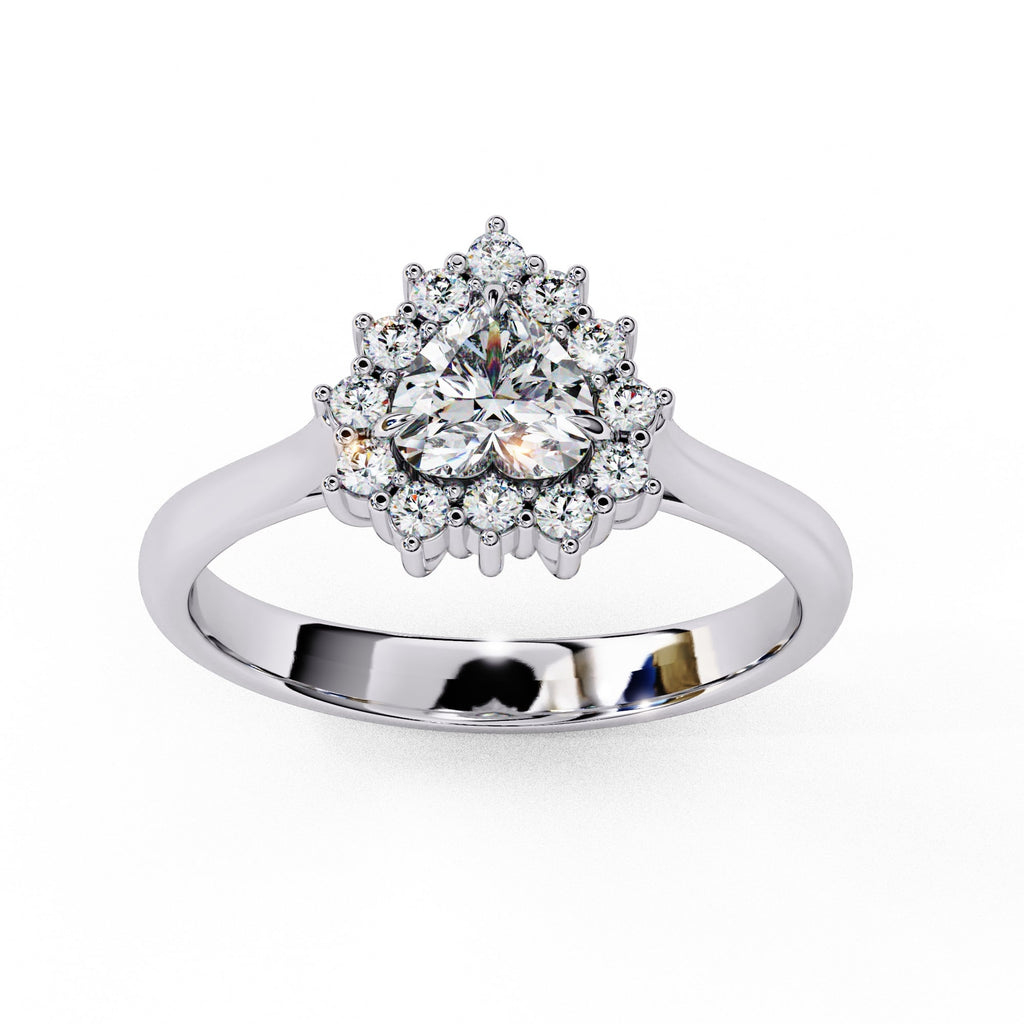 Radiant Central Stone Diamond Ring with Sparkling Side Accents