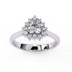 Radiant Central Stone Diamond Ring with Sparkling Side Accents