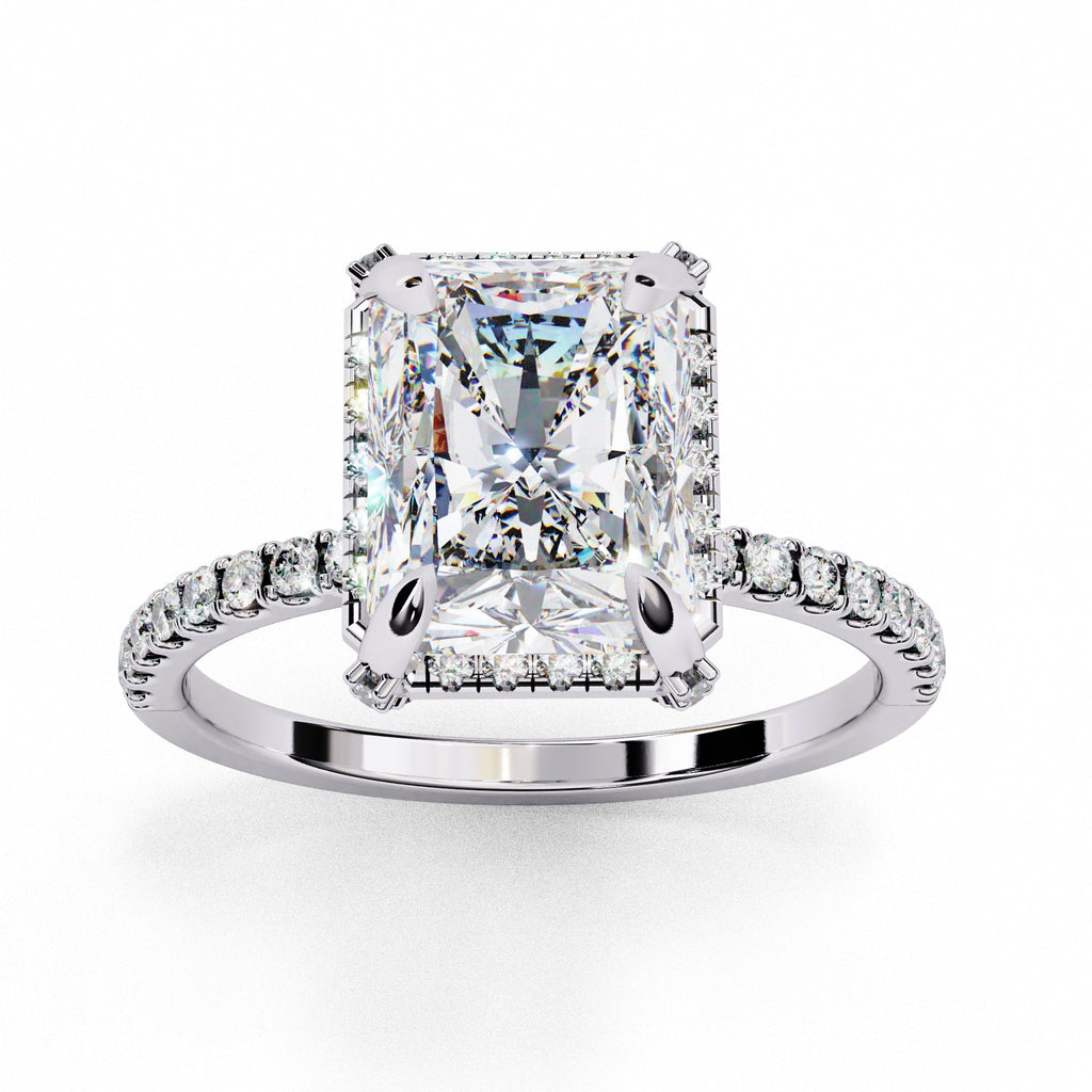 Elegant Central Stone Diamond Halo Ring