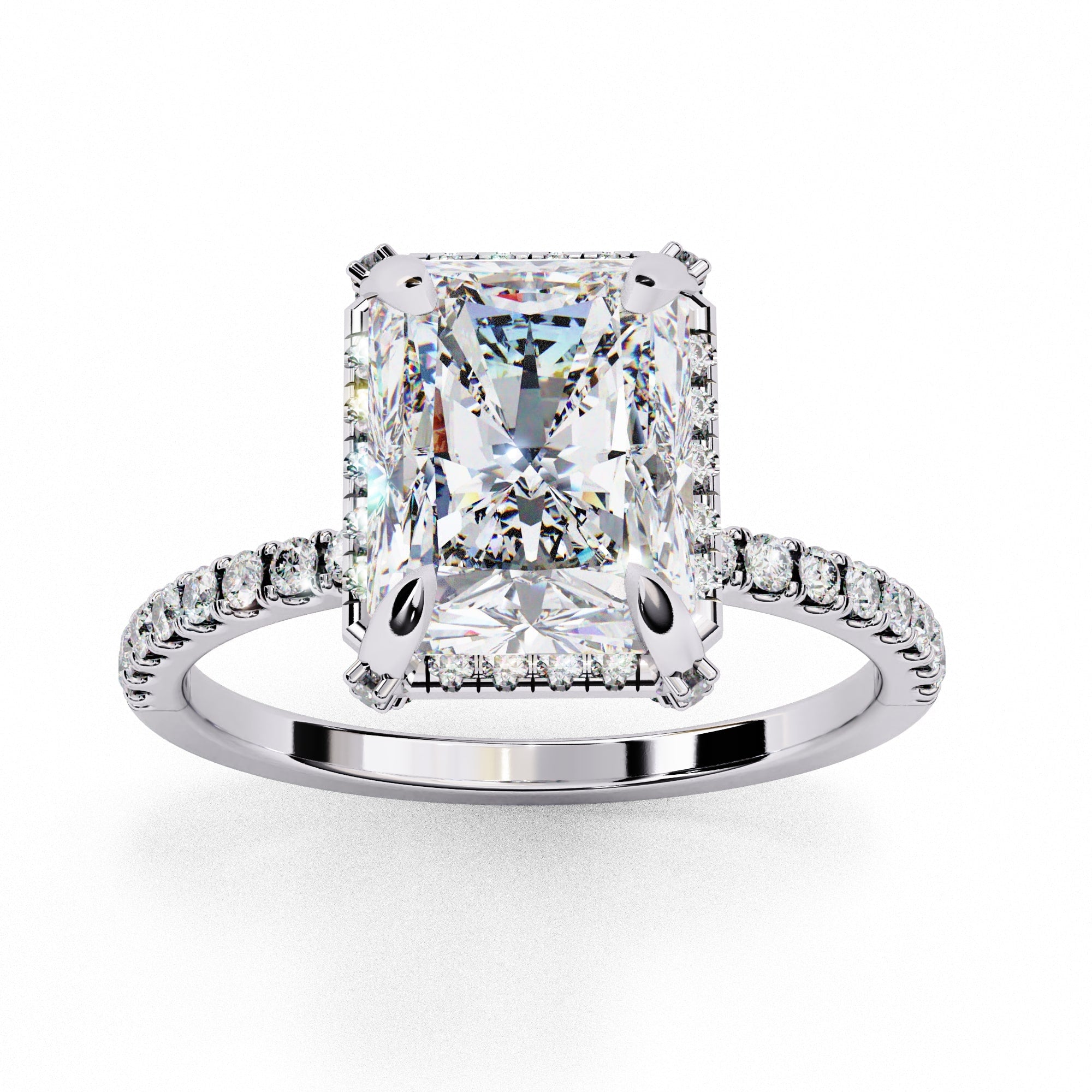 Elegant Central Stone Diamond Halo Ring