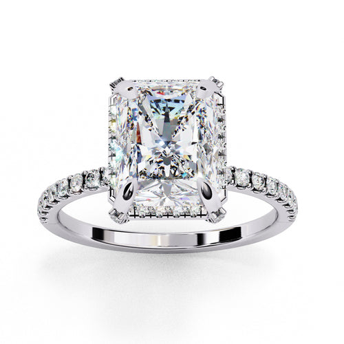 Elegant Central Stone Diamond Halo Ring