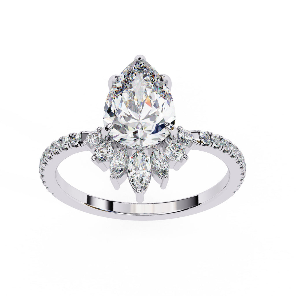 Elegant Central Stone Diamond Ring with Side Accents