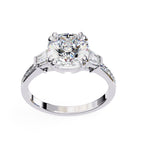 Elegant Central Stone Diamond Ring with Side Accents