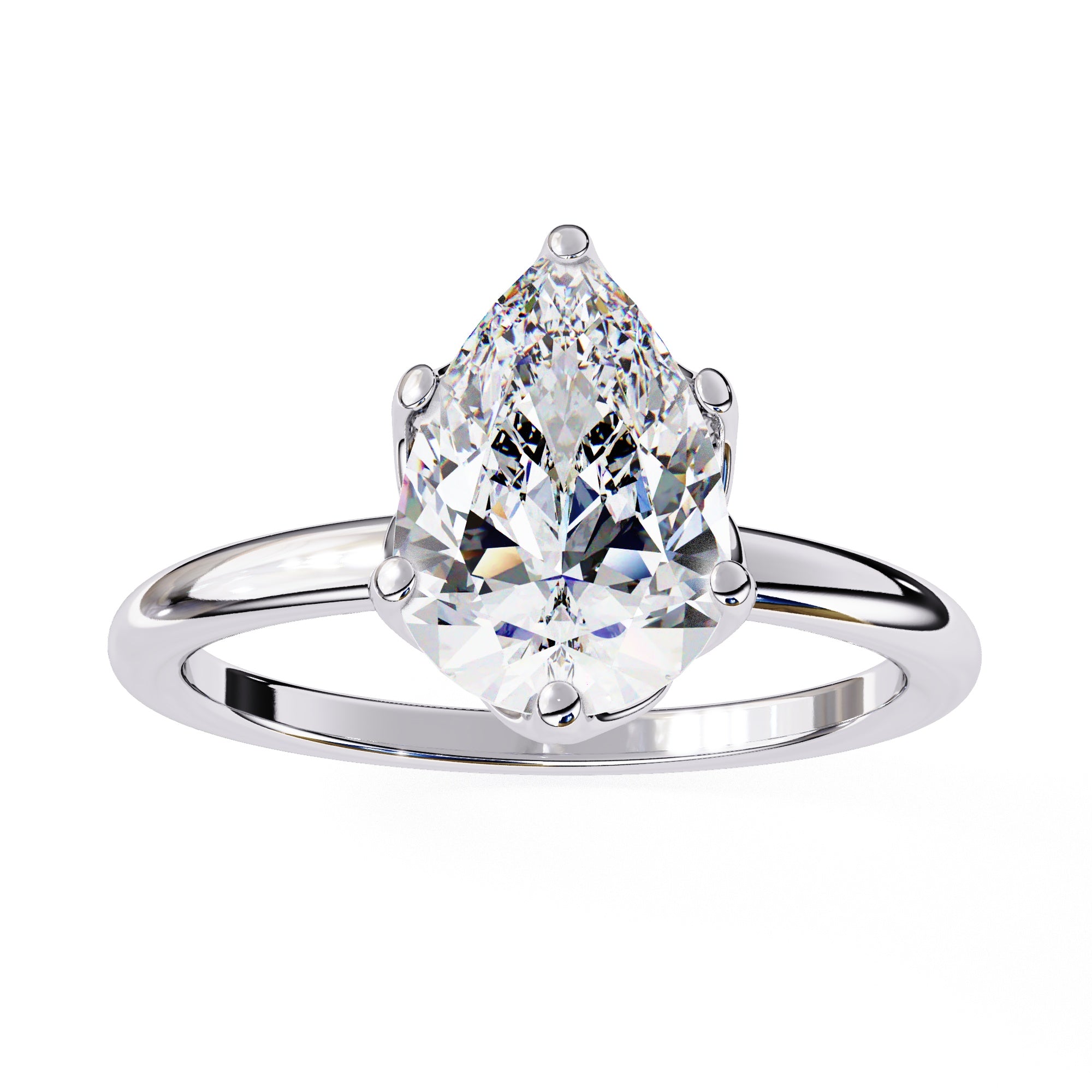 Elegant Central Stone Diamond Ring with Side Brilliance