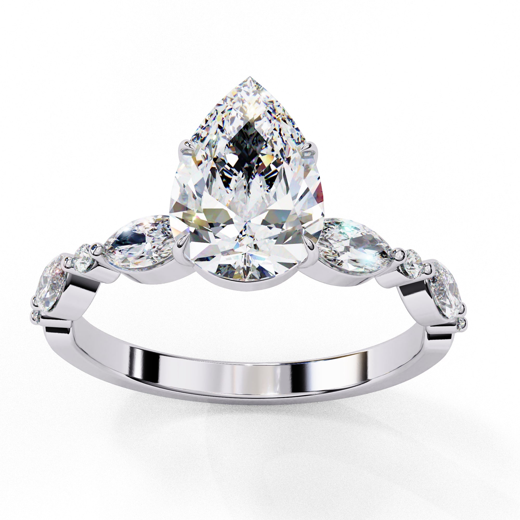 Radiant Brilliance Central Stone Diamond Ring