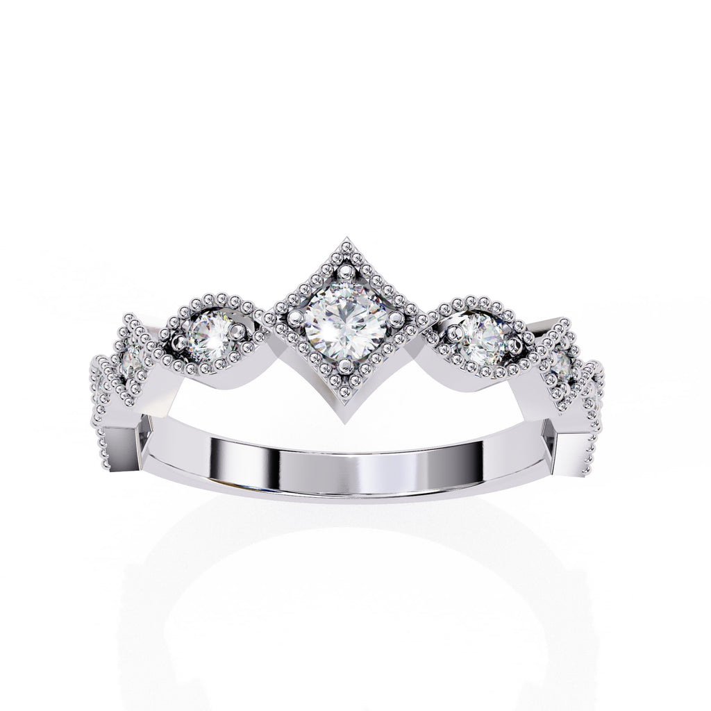 Elegant Diamond Side Stone Brilliance Ring