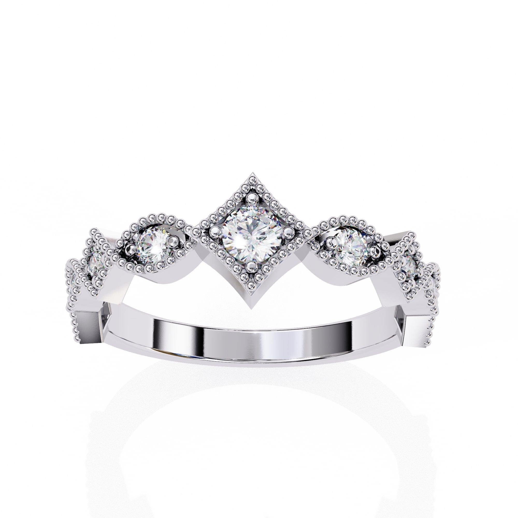 Elegant Diamond Side Stone Brilliance Ring