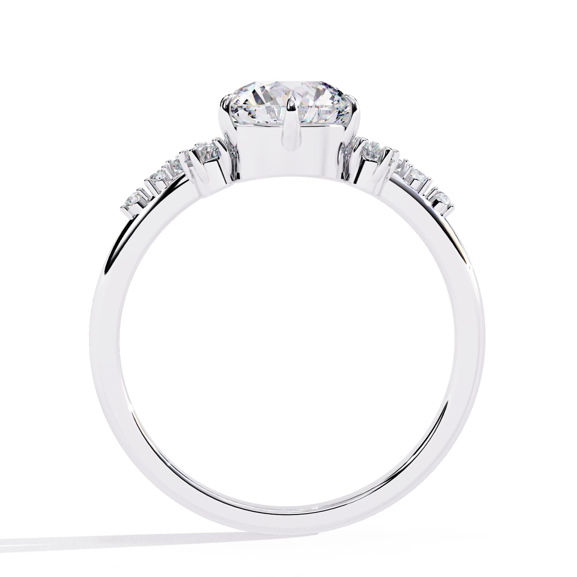 Elegant Central Stone Brilliance Ring with Side Accents