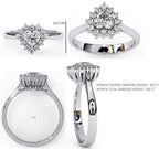 Radiant Central Stone Diamond Ring with Sparkling Side Accents
