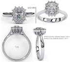 Elegant Central Stone Diamond Halo Ring