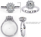 Elegant Central Stone Diamond Halo Ring