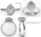 Elegant Central Stone Diamond Halo Ring