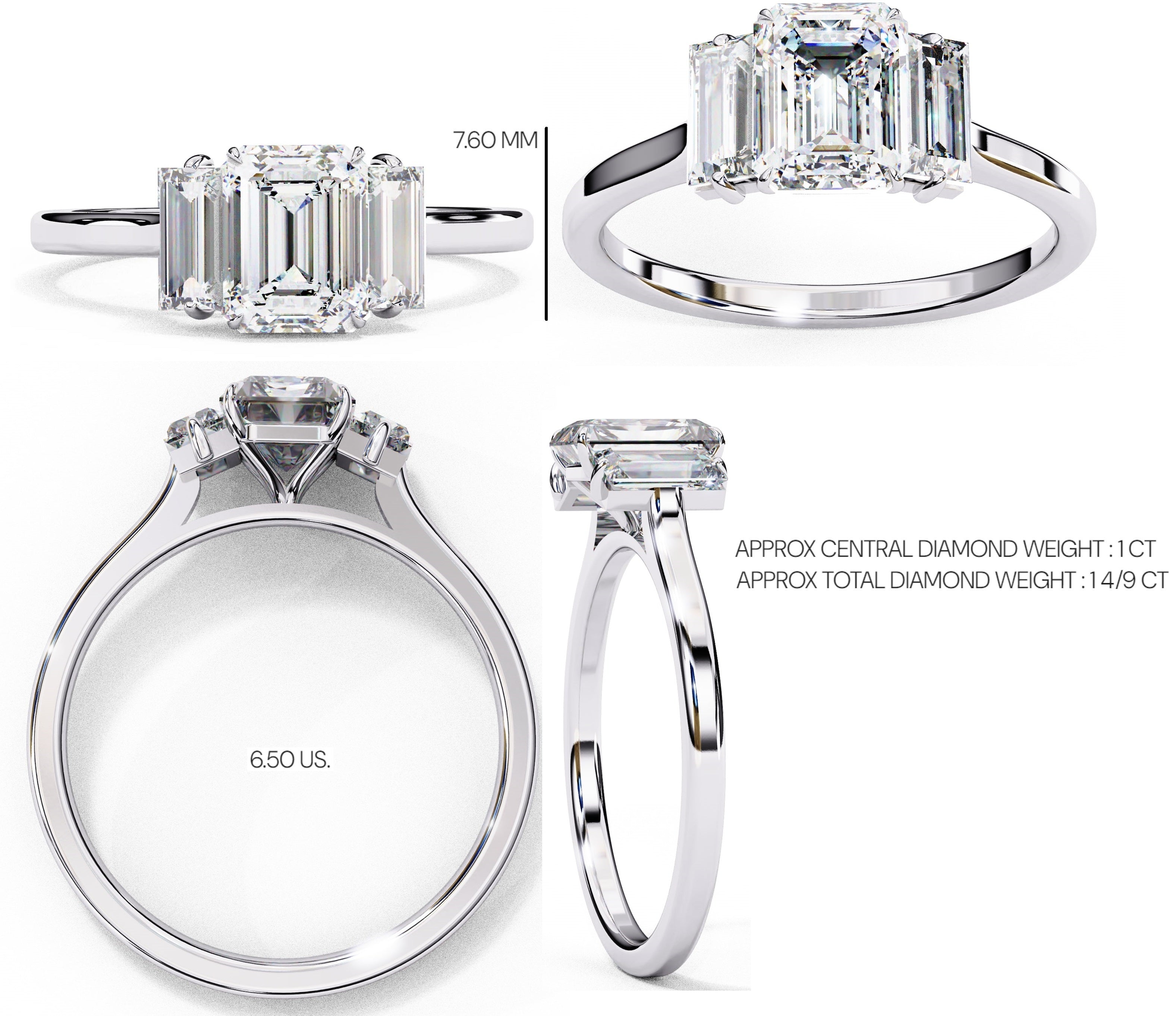 Elegant Multi Stone Central Brilliance Ring