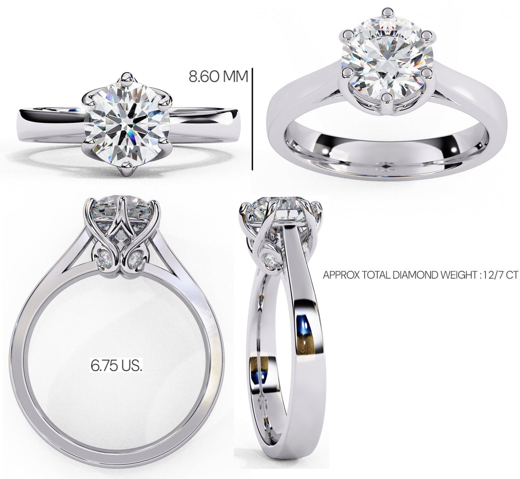 Elegant Central Stone Diamond Ring with Radiant Side Accents