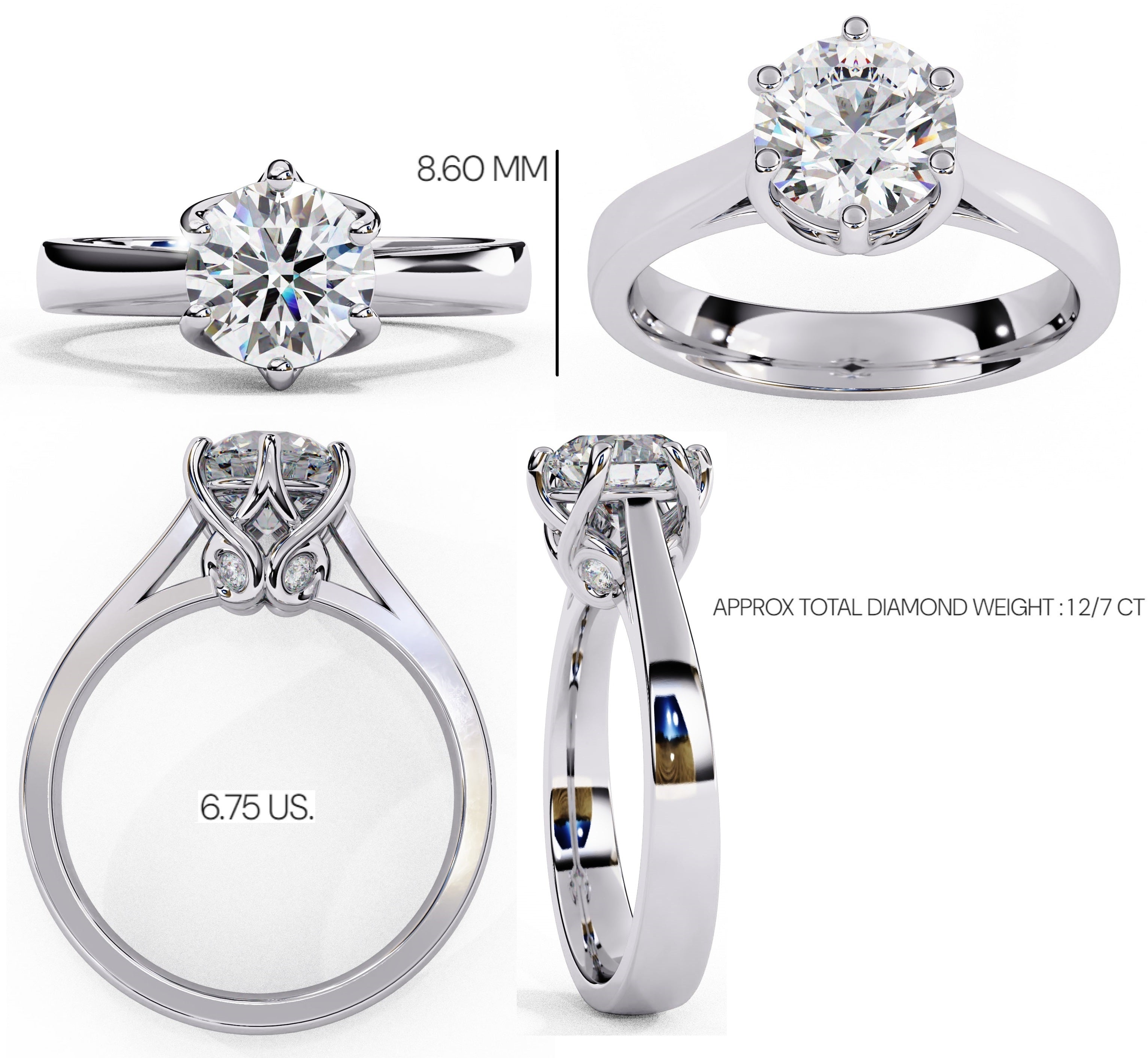 Elegant Central Stone Diamond Ring with Radiant Side Accents