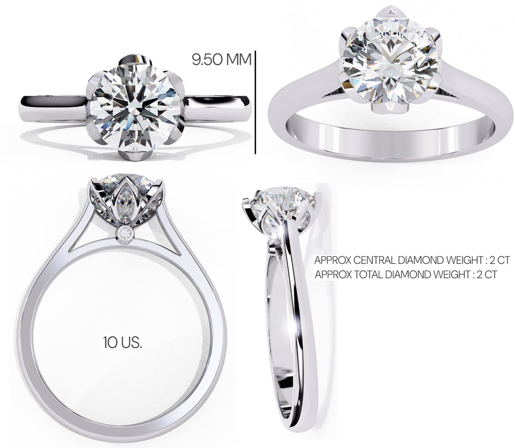 Elegant Radiant Central Stone Ring with Shimmering Side Accents