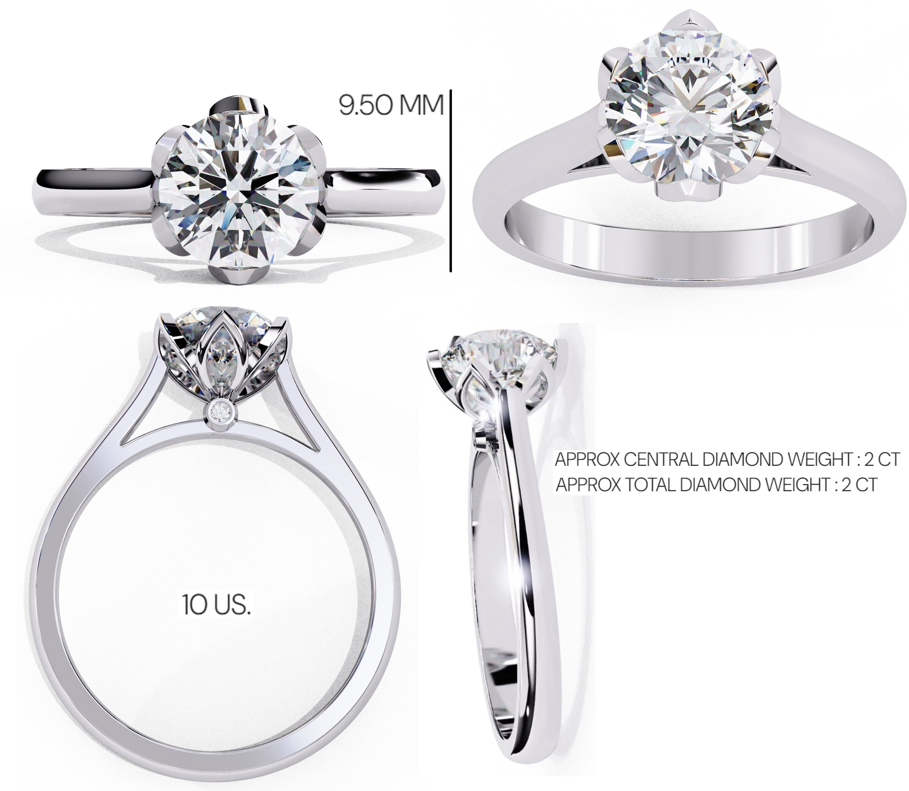 Elegant Radiant Central Stone Ring with Shimmering Side Accents