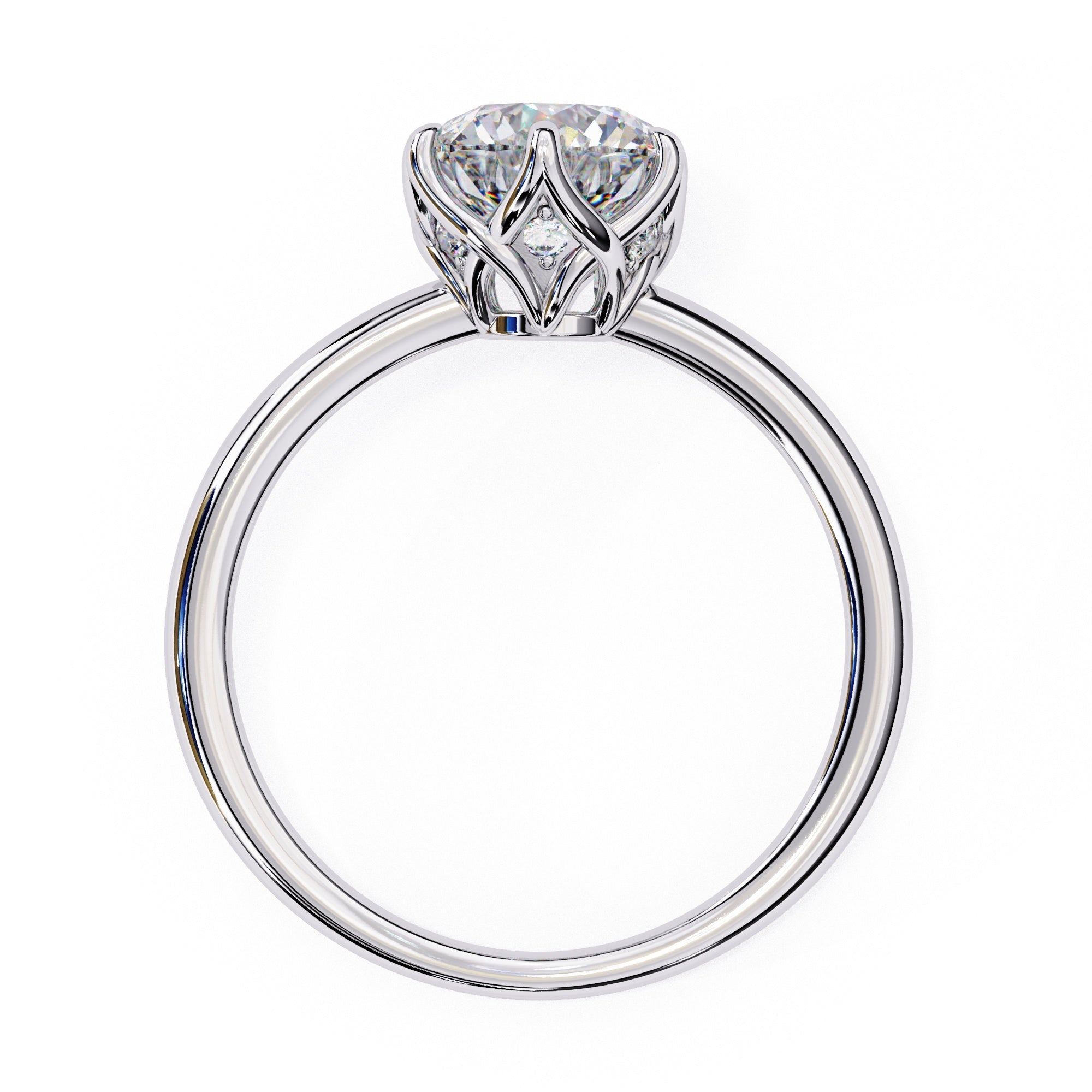 Elegant Central Stone Diamond Ring with Side Accents