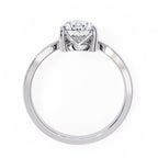 Radiant Central Stone Diamond Ring with Shimmering Side Accents