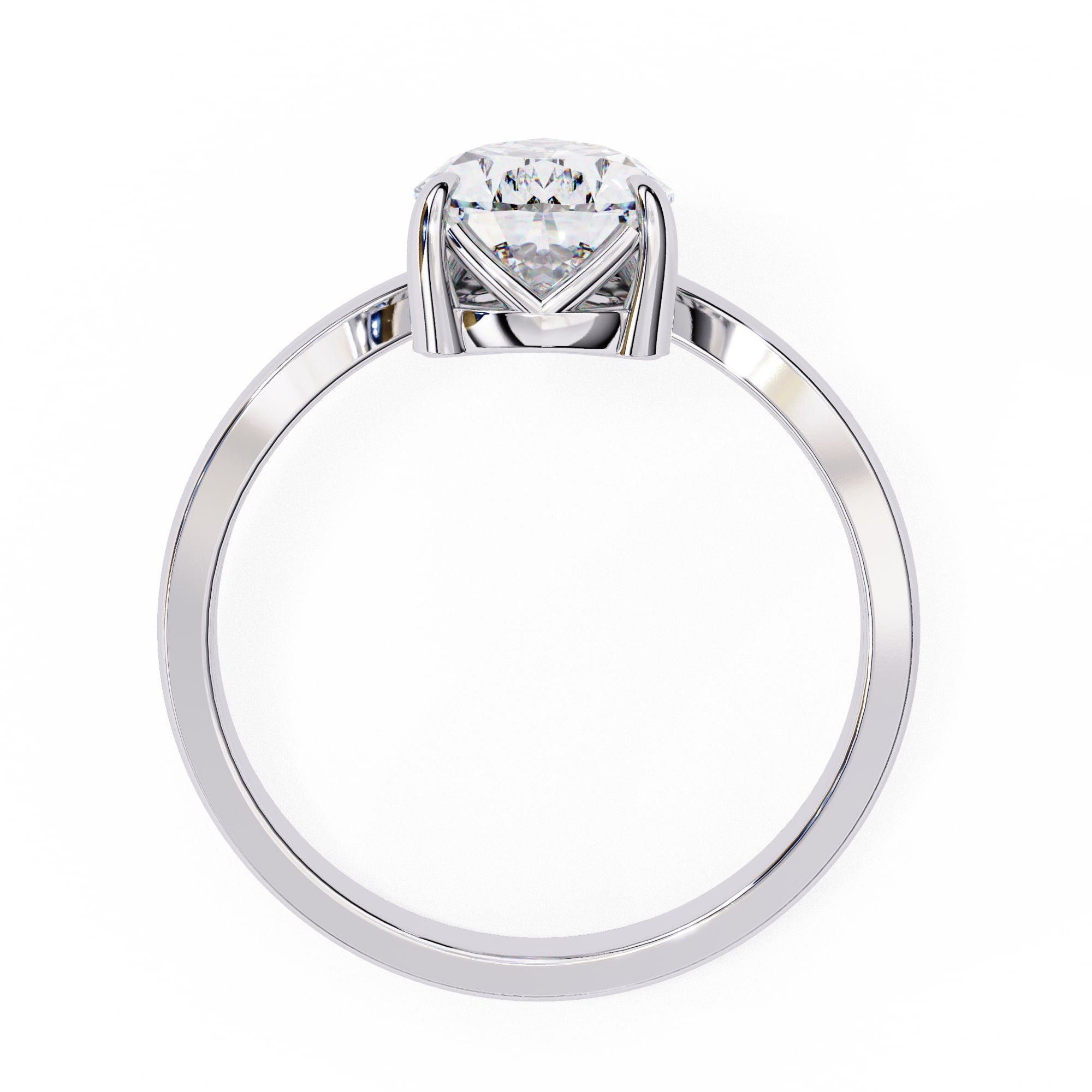 Radiant Central Stone Diamond Ring with Shimmering Side Accents