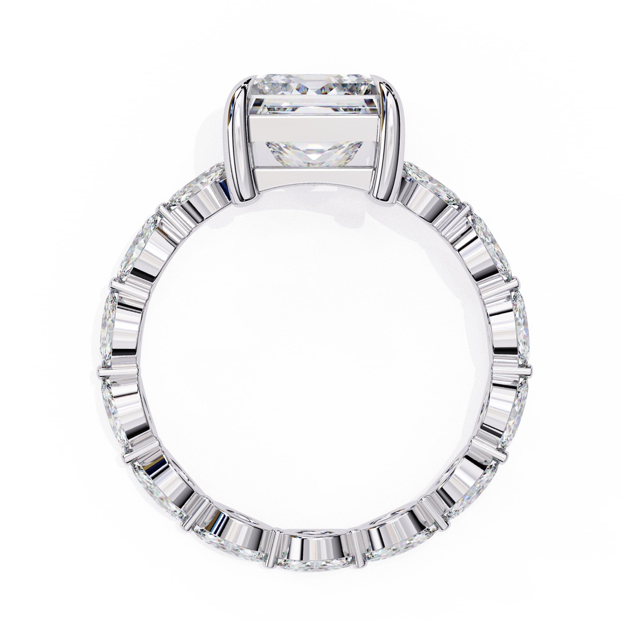 Sparkling Central Stone Diamond Ring with Side Accents