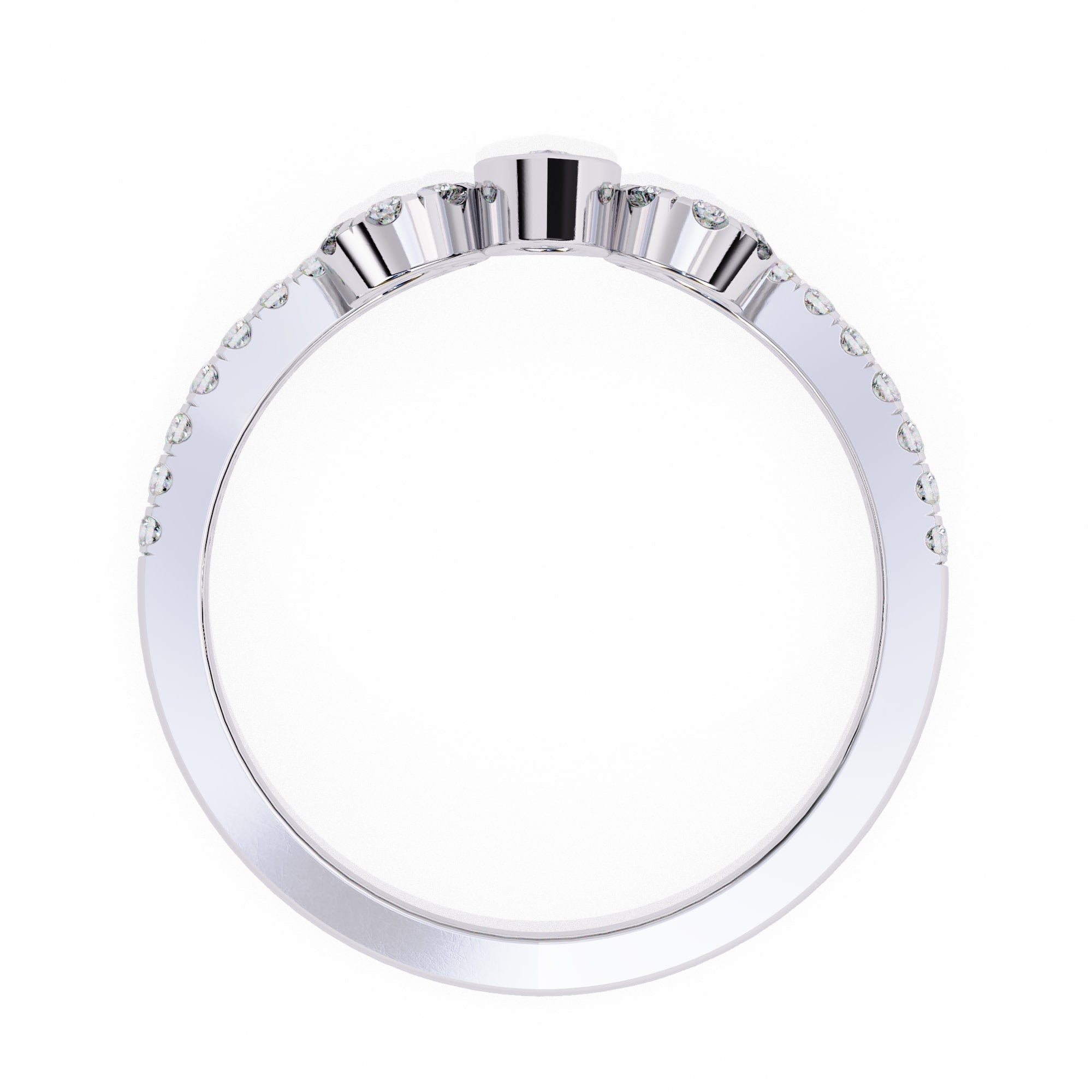 Elegant Central Stone Diamond Ring with Side Stone Accents