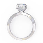 Elegant Central Stone Diamond Ring with Radiant Side Stones