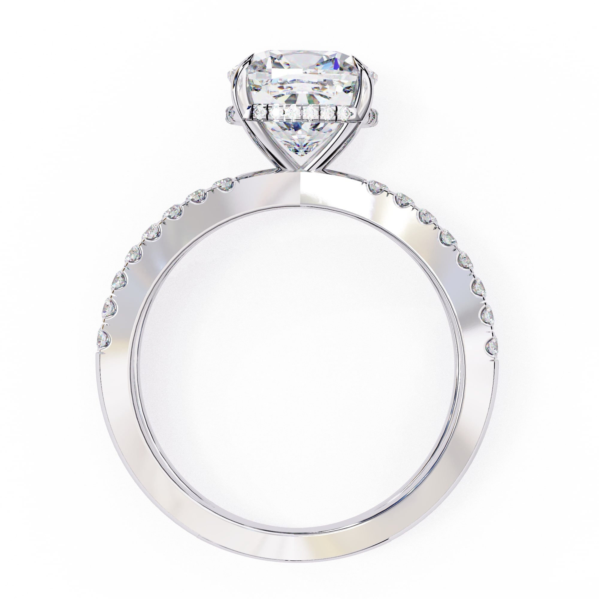 Elegant Central Stone Diamond Ring with Radiant Side Stones