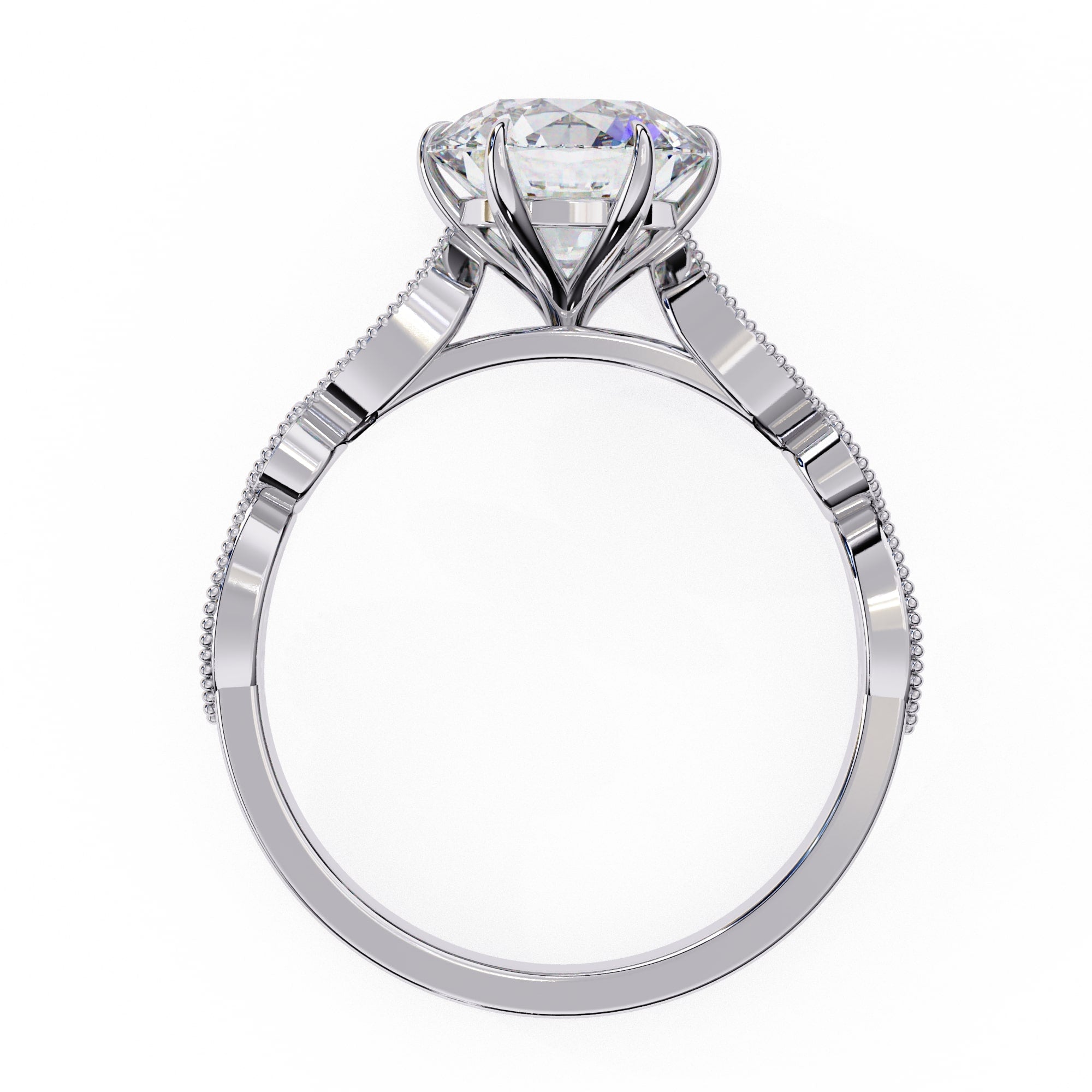 Elegant Central Stone Diamond Ring with Radiant Side Accents