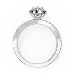 Radiant Central Stone Diamond Ring with Shimmering Side Accents