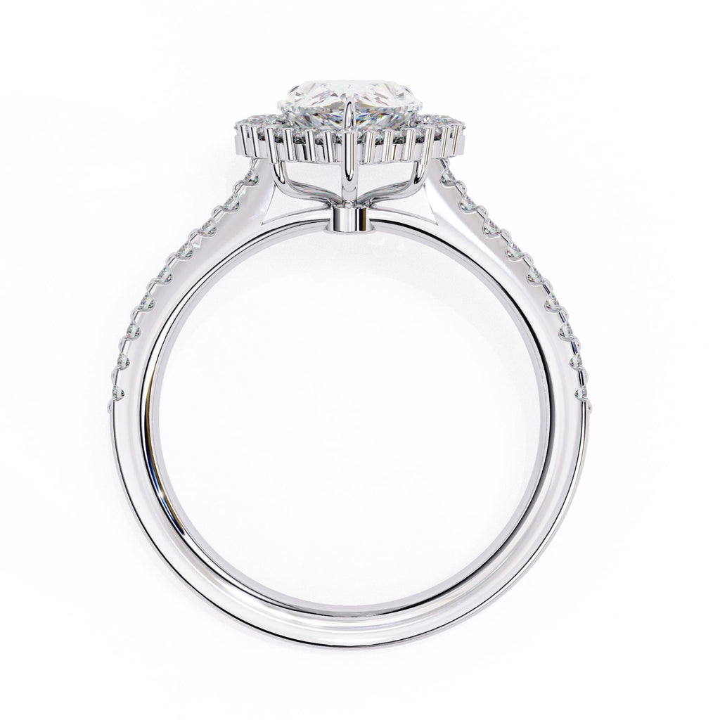 Radiant Central Stone Diamond Side Accent Ring