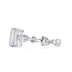 Radiant Central Stone Diamond Ring with Shimmering Side Accents