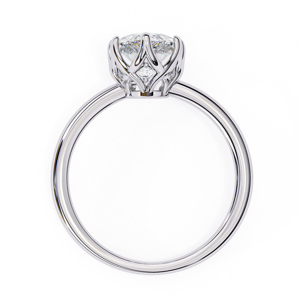 Elegant Central Stone Diamond Ring with Side Brilliance
