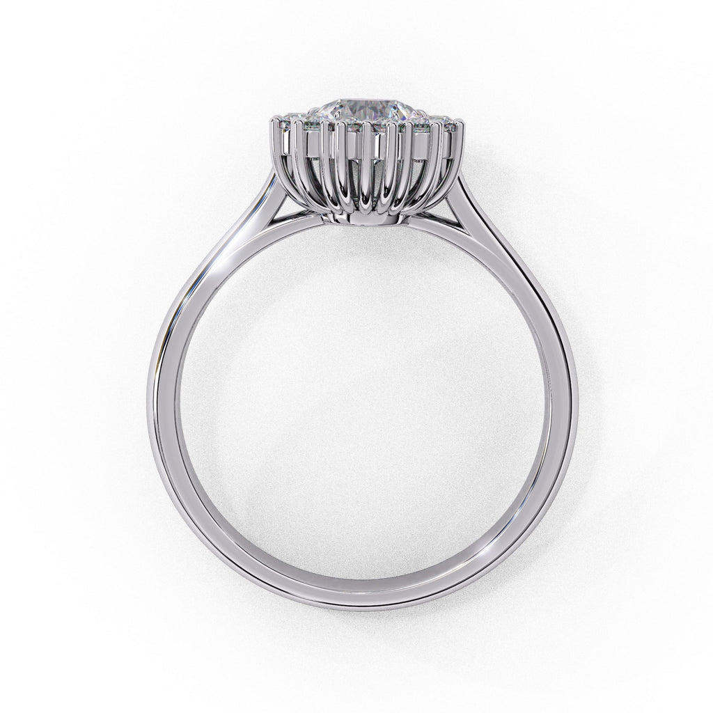 Elegant Central Stone Diamond Halo Ring