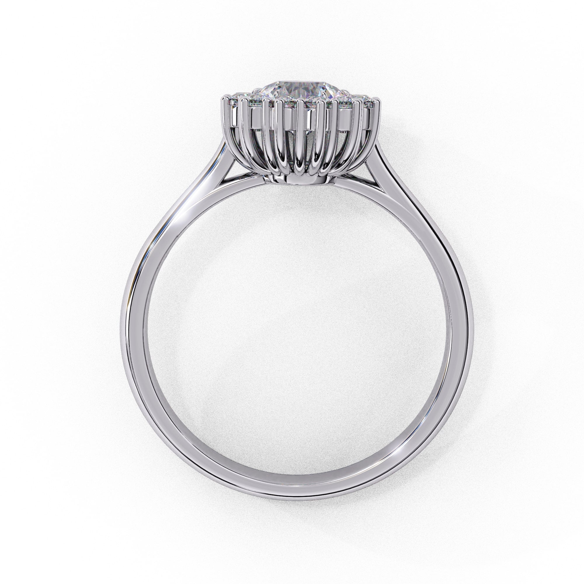 Elegant Central Stone Diamond Halo Ring