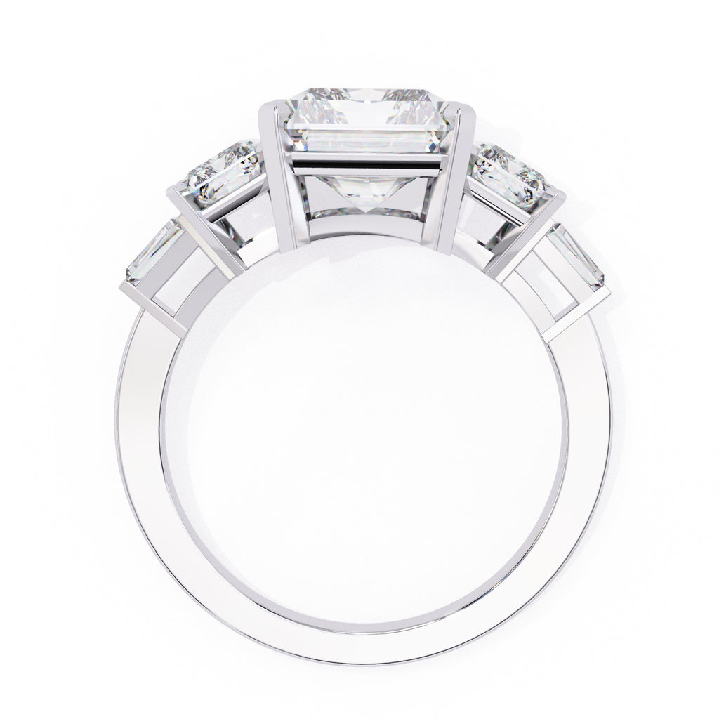 Elegant Central Stone Diamond Ring with Radiant Side Accents