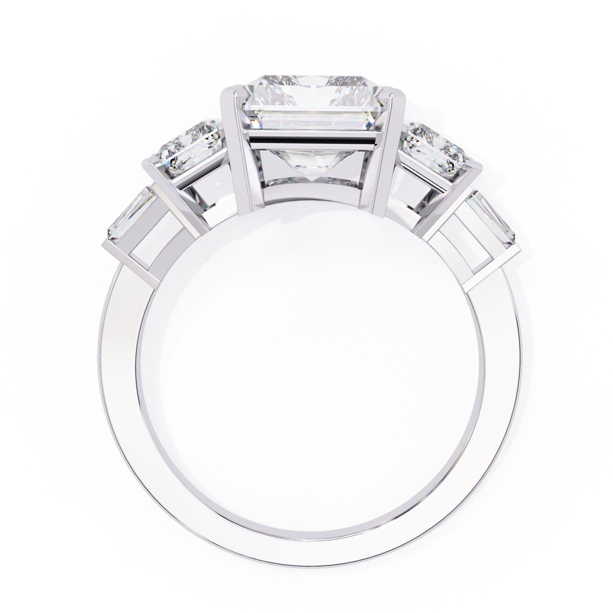 Elegant Central Stone Diamond Ring with Radiant Side Accents