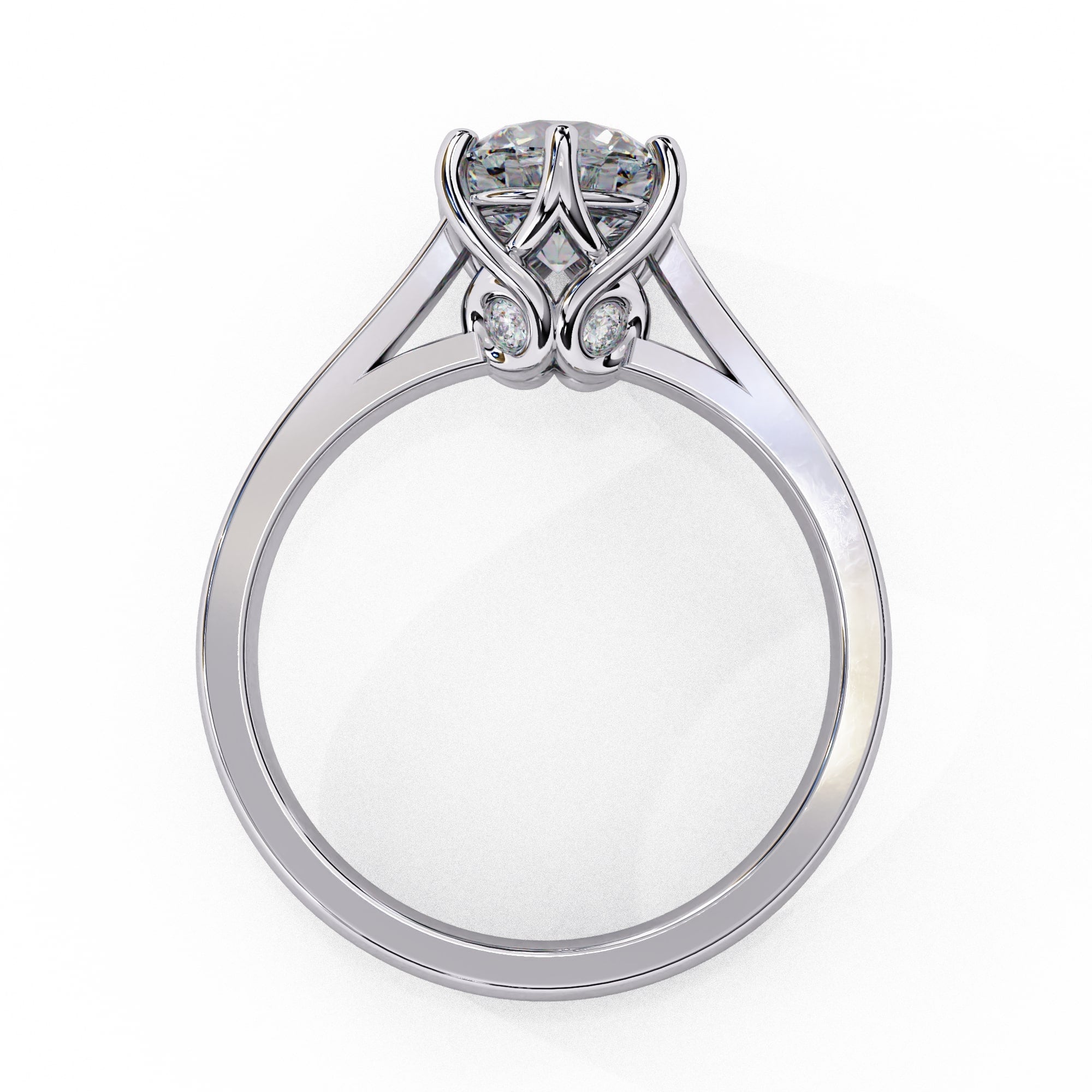 Elegant Central Stone Diamond Ring with Radiant Side Accents