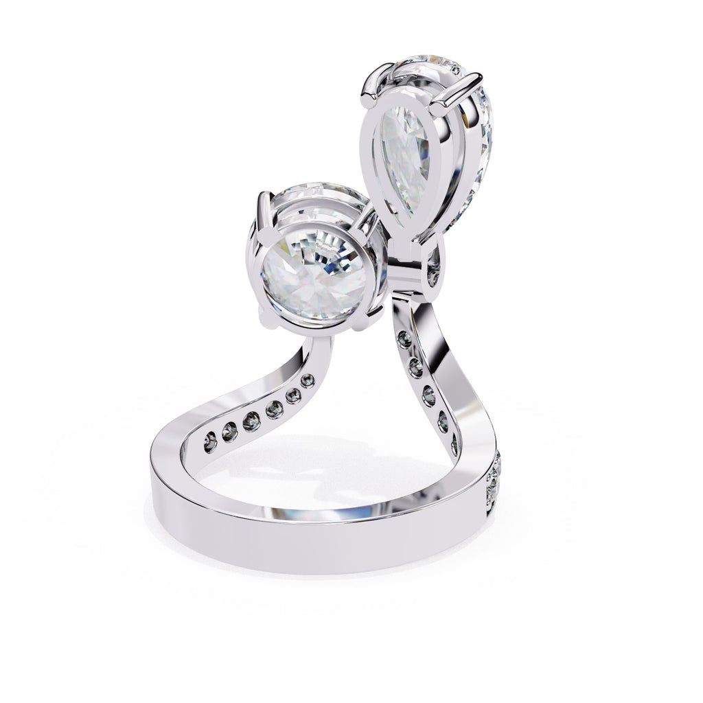Radiant Central Brilliance Diamond Ring with Elegant Side Stones