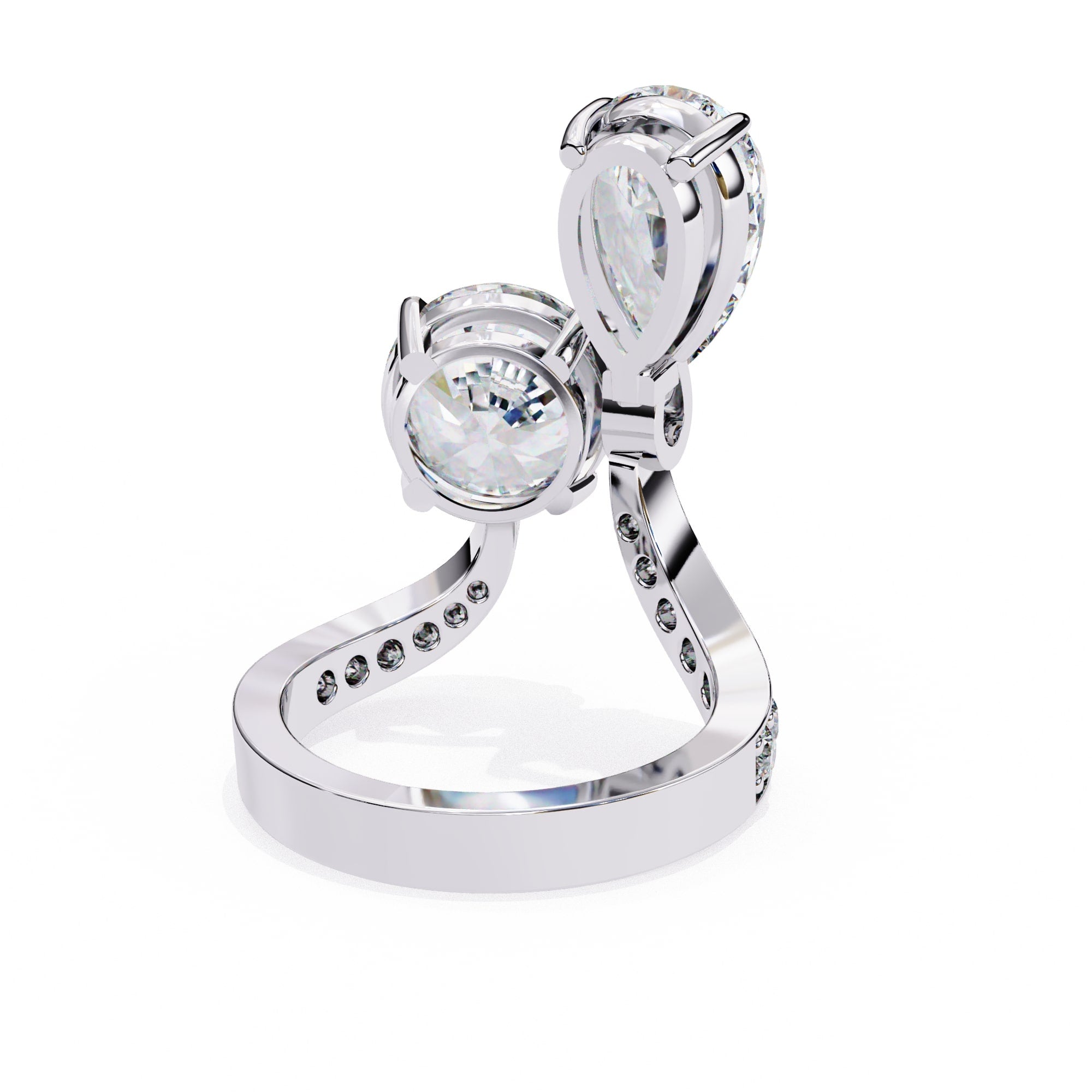 Radiant Central Brilliance Diamond Ring with Elegant Side Stones