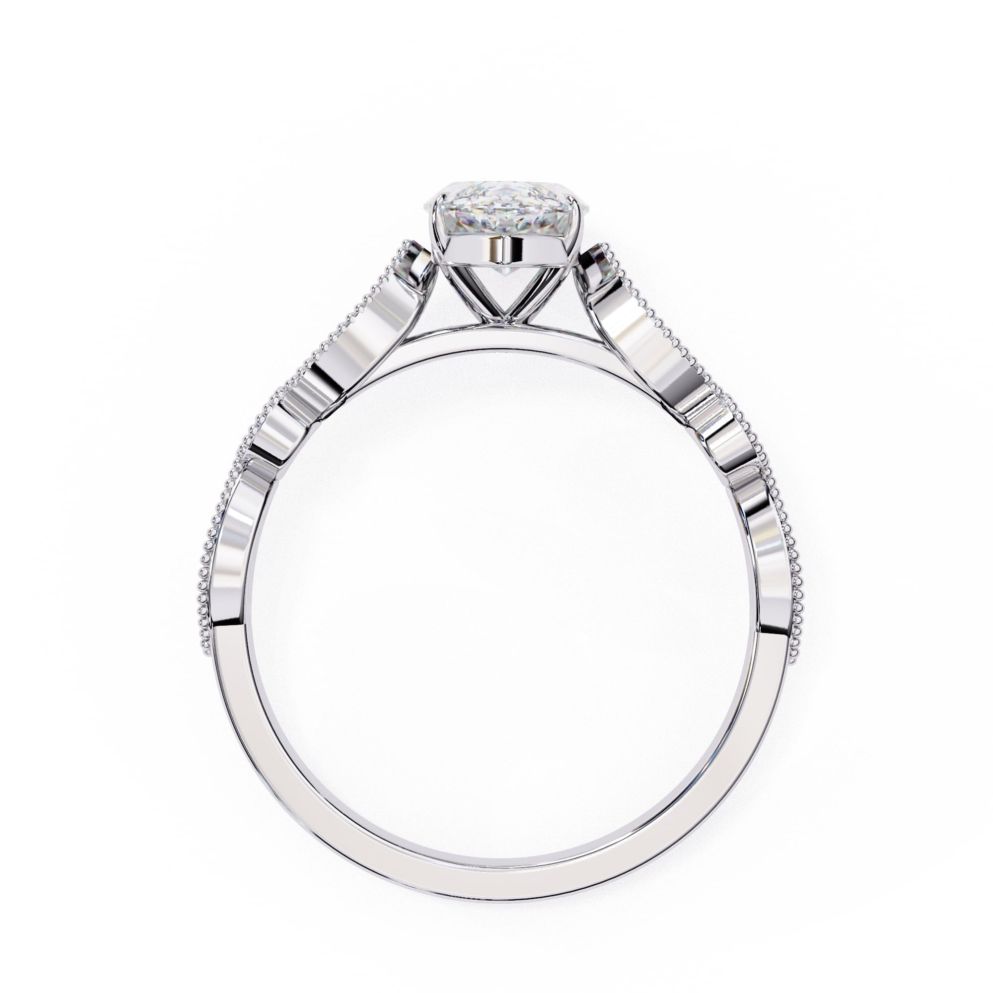 Elegant Central Stone Diamond Ring with Side Accents
