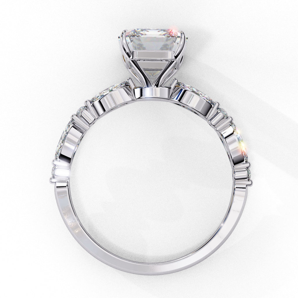 Elegant Central Stone Diamond Ring with Brilliant Side Accents
